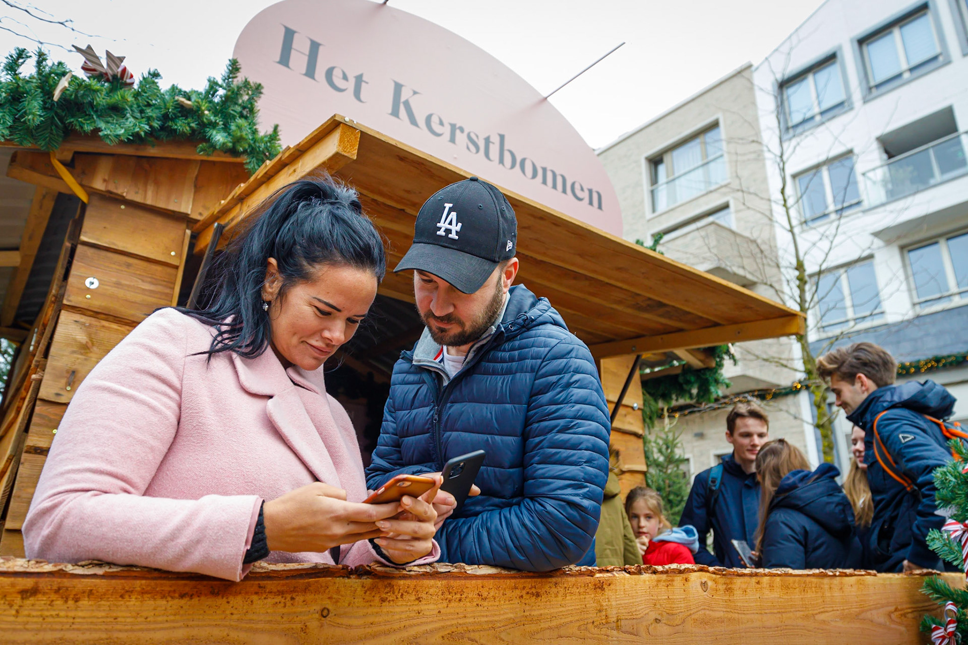 Het Kerstbomen Doolhof in Leidsche Rijn Centrum te Utrecht.