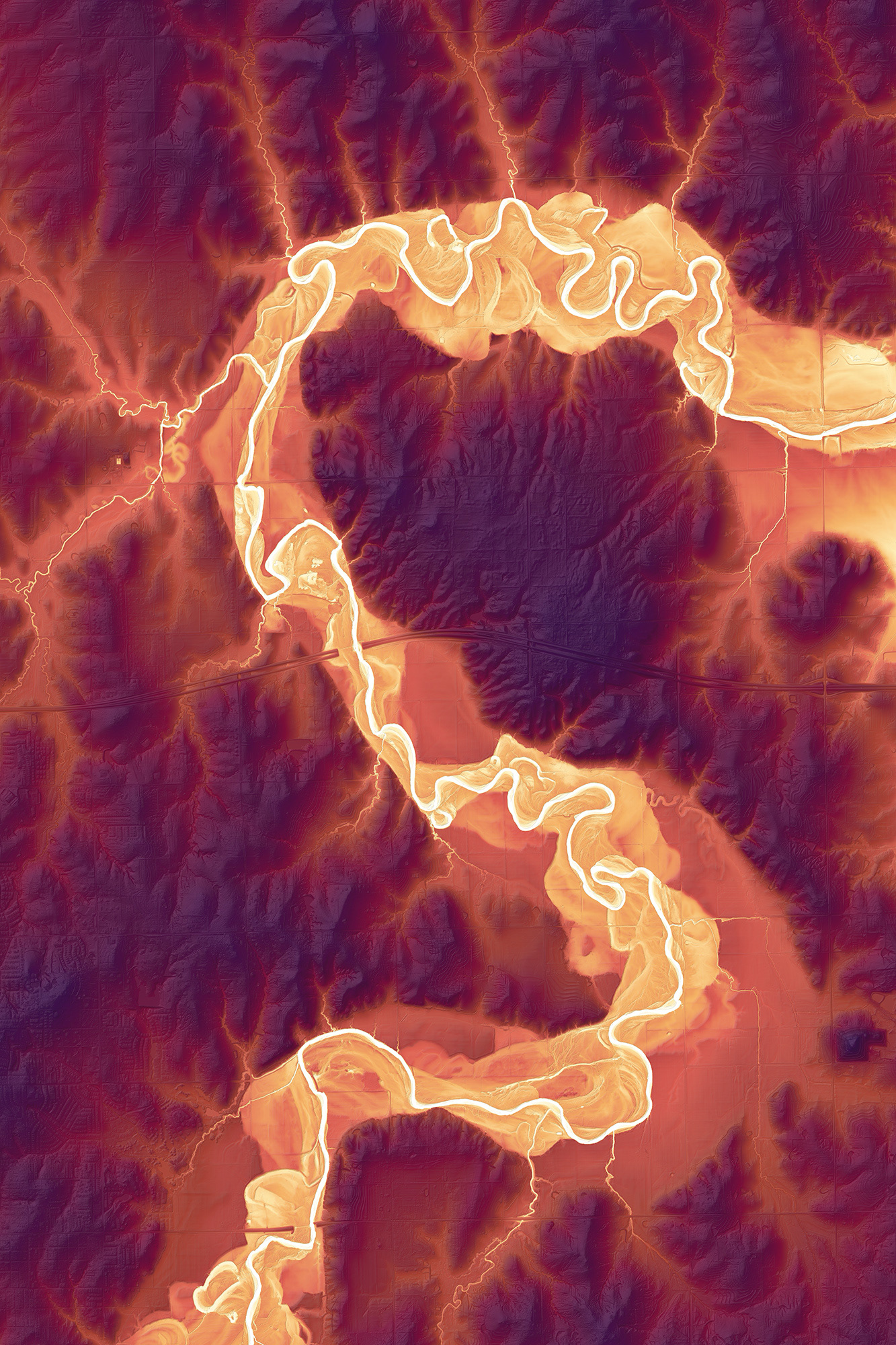 160 North Canadian River Sinuosity 10800 x 16200 pixels