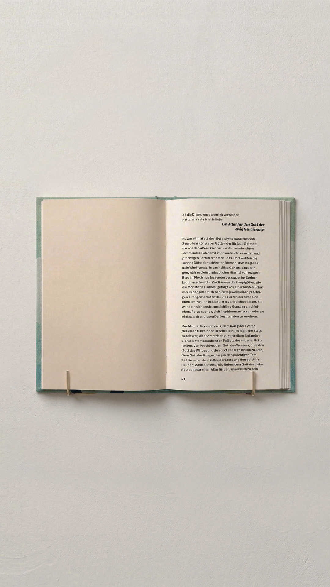 Detailansicht der typographischen Gestaltung und des Satzspiegels auf Seite 21. Professionelles Buchlayout von AGS | Art Graphic—Studio. Erste Auflage 2024, ISBN: 978-3-033-10319-1