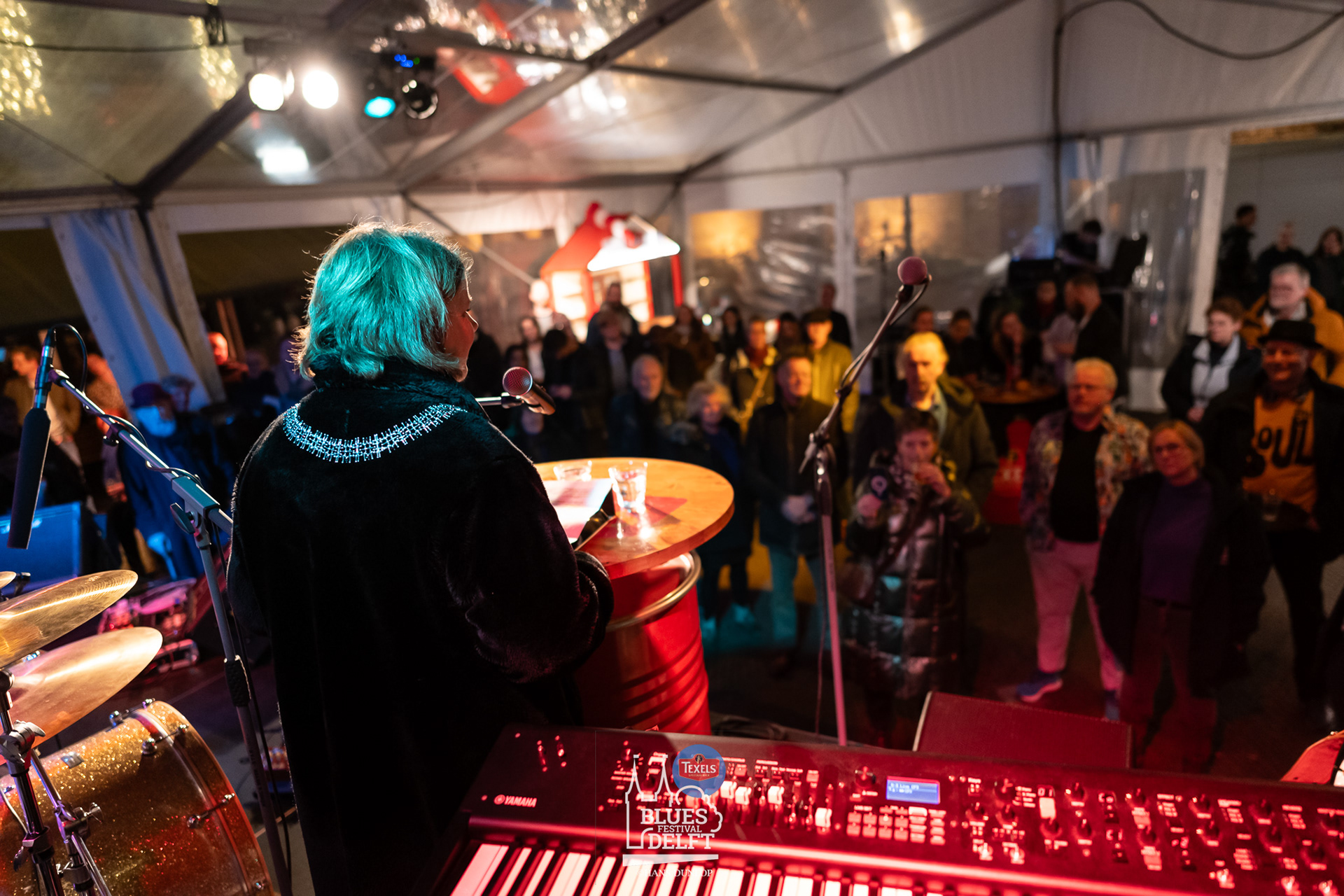 Opening van het Texels Blues Festival  in de tent bij De Oude Jan