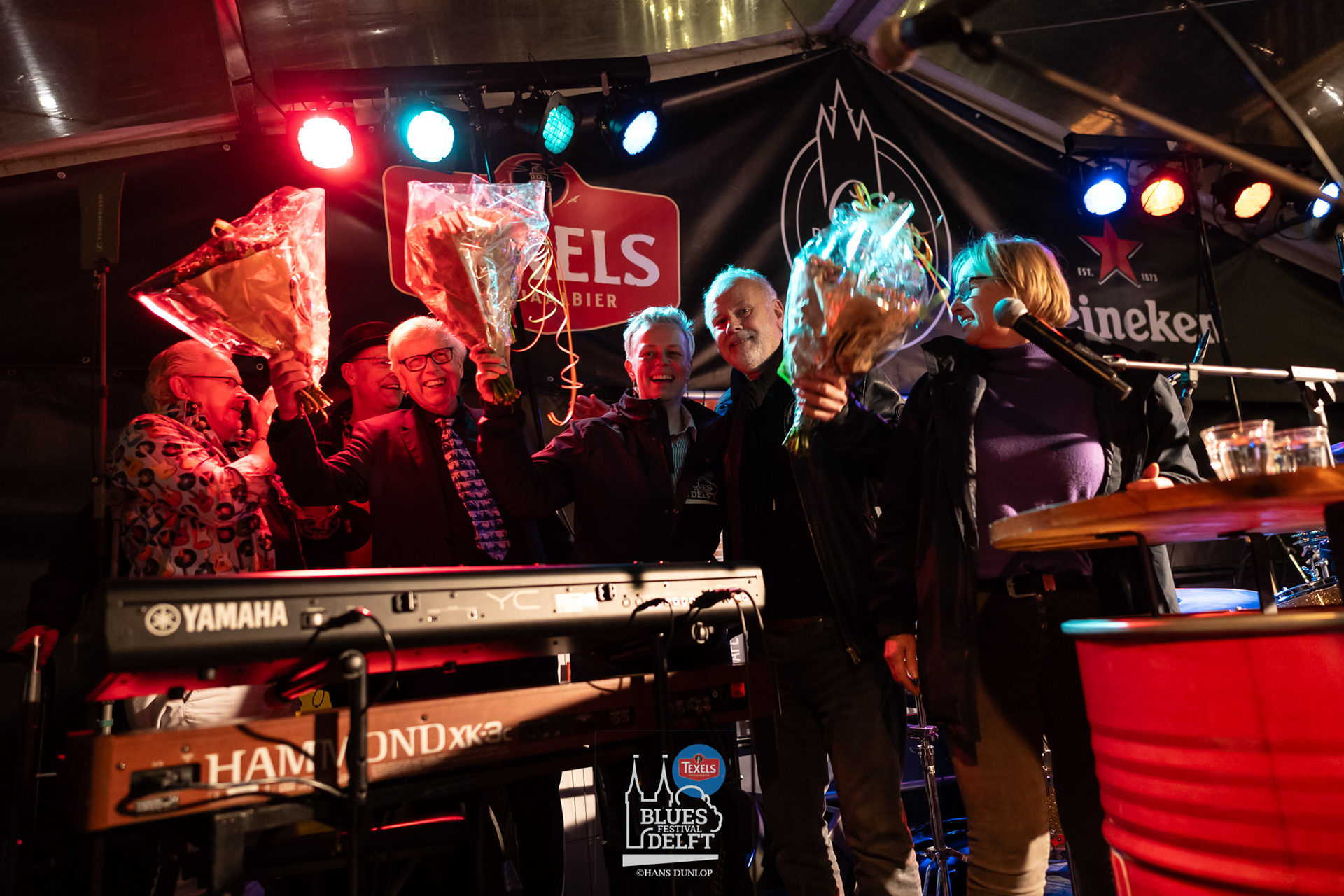 Opening van het Texels Blues Festival  in de tent bij De Oude Jan