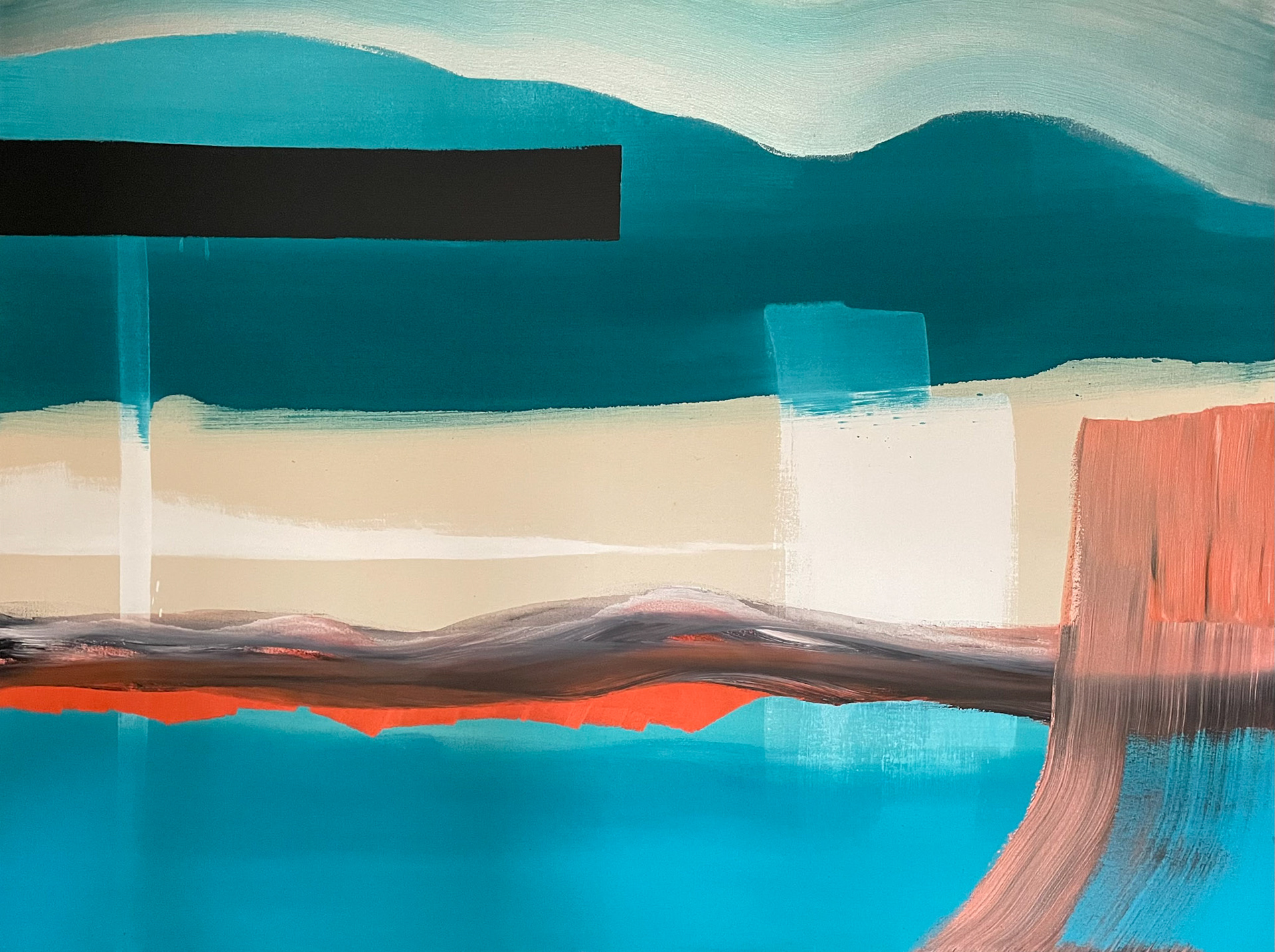 'Either Way' 136 x 182.5 cms. Acrylic on Canvas