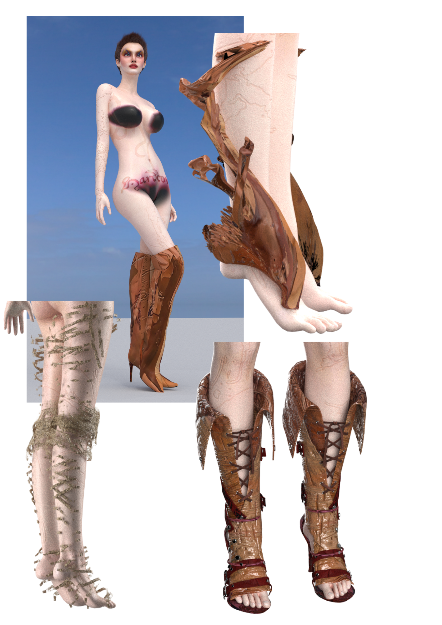 Experiments with shoes and avatar details