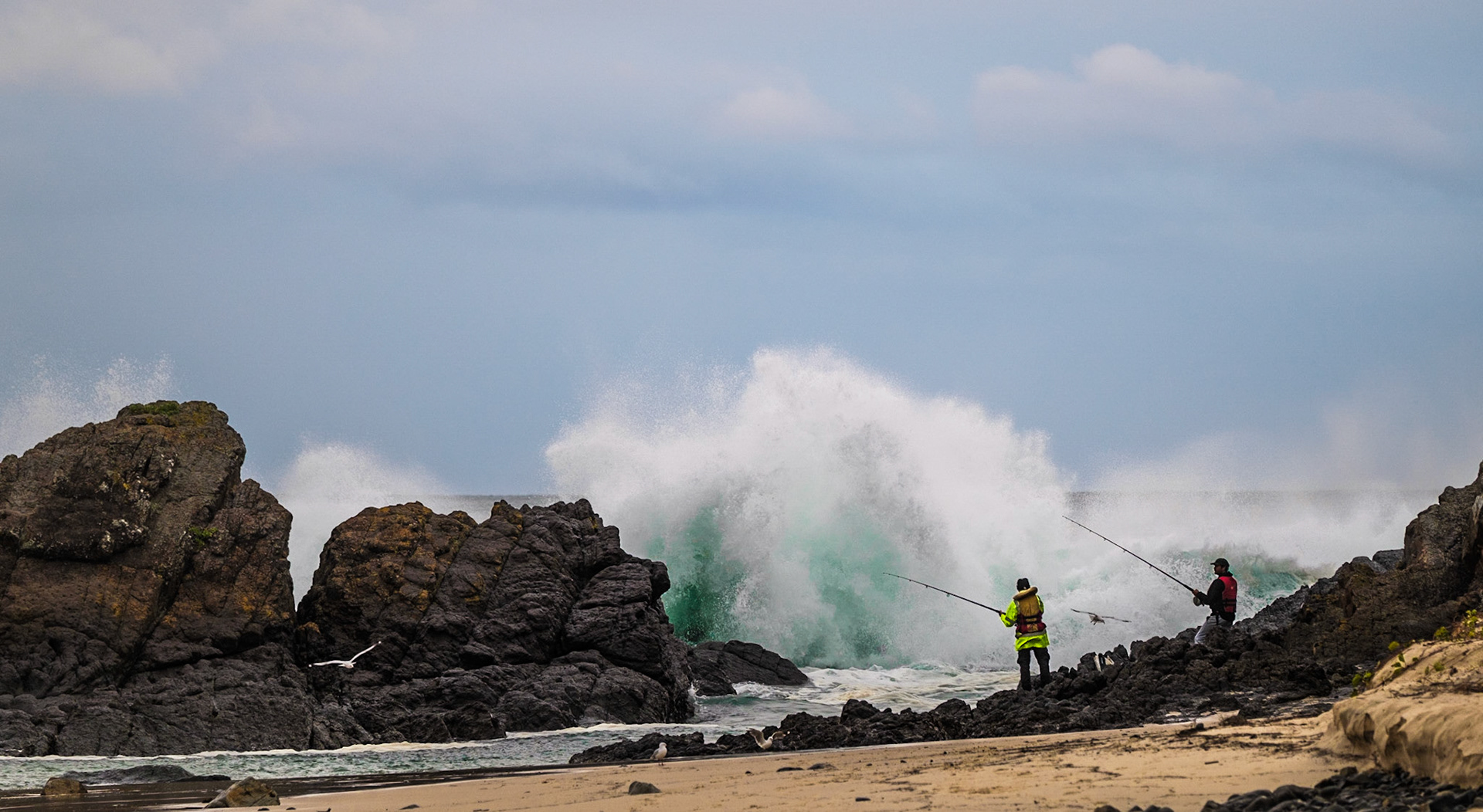 Fishermen at Number 1 Beach - Seal Rocks