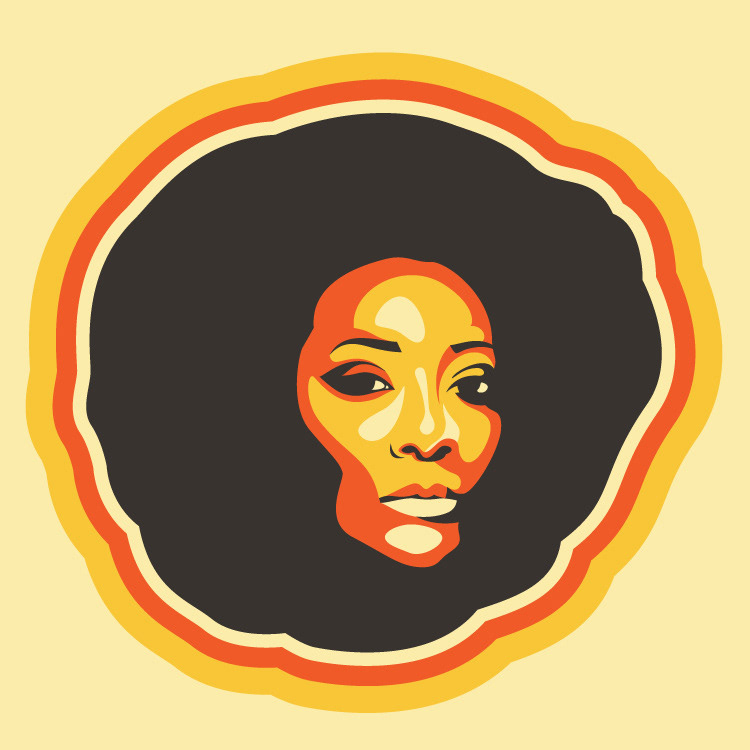 Marlena Shaw iconic 70s afro illustration inspired by the art of Shepard Fairey.