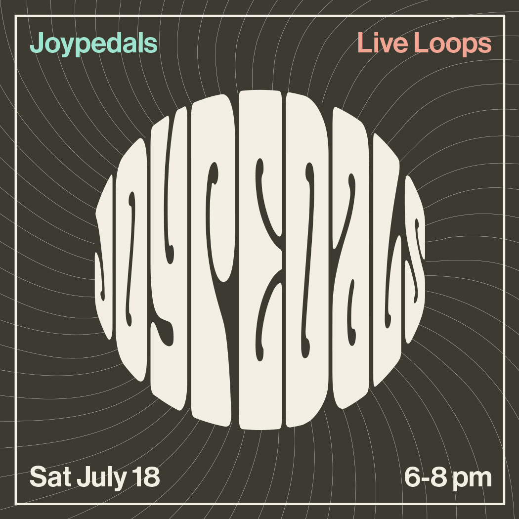 Sphere logo design and rock poster in a vintage 60s style, for Joypedals live loop music by Scott Whitehouse.