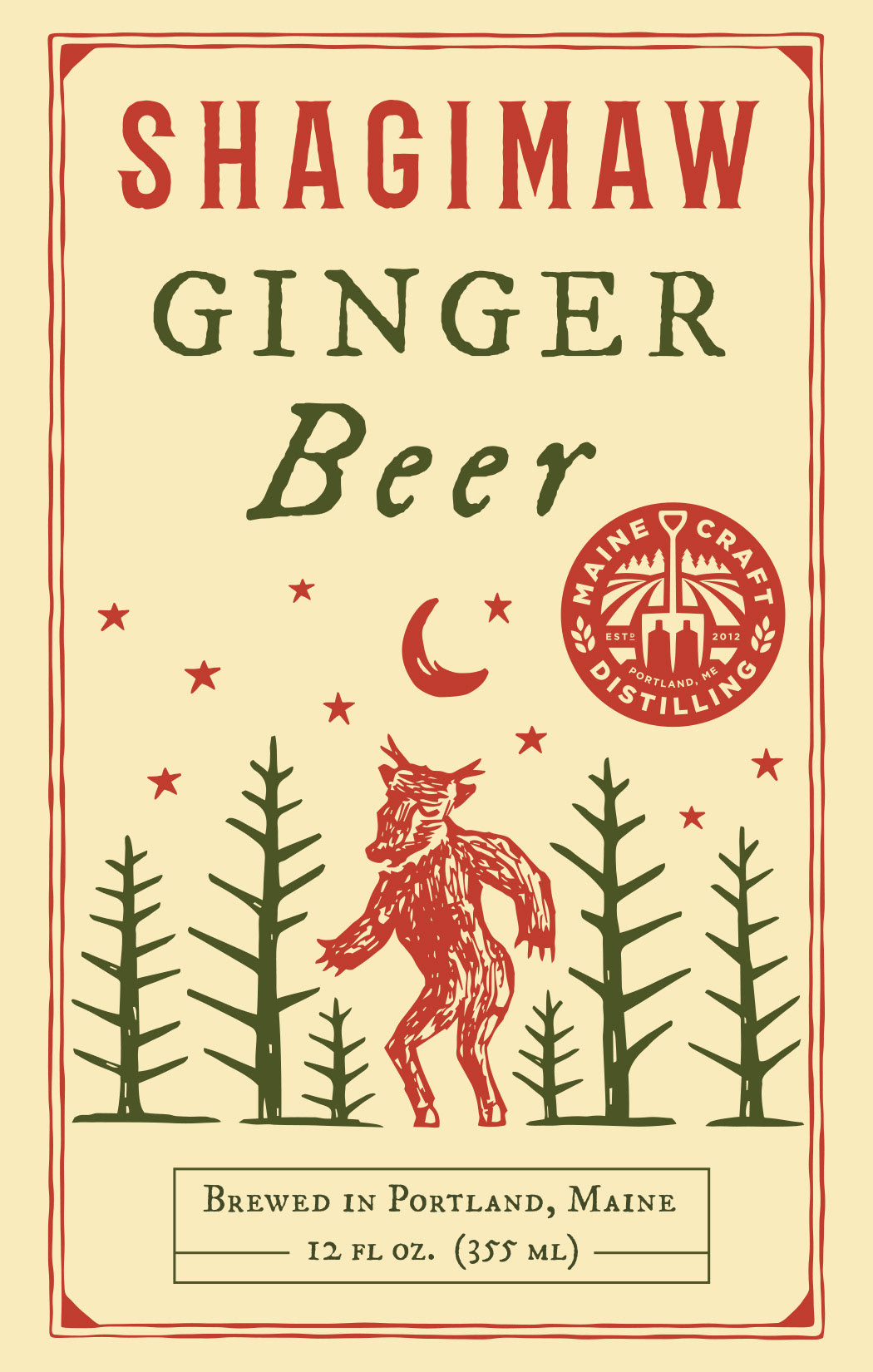 Shagamaw Ginger Beer poster and label.
