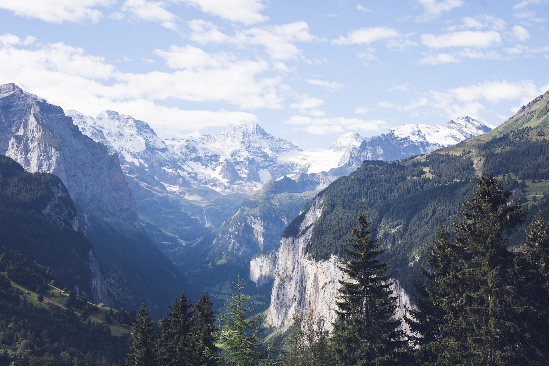 The view from our hotel room in the morning of August 1, 2010, Switzerland's National Day.