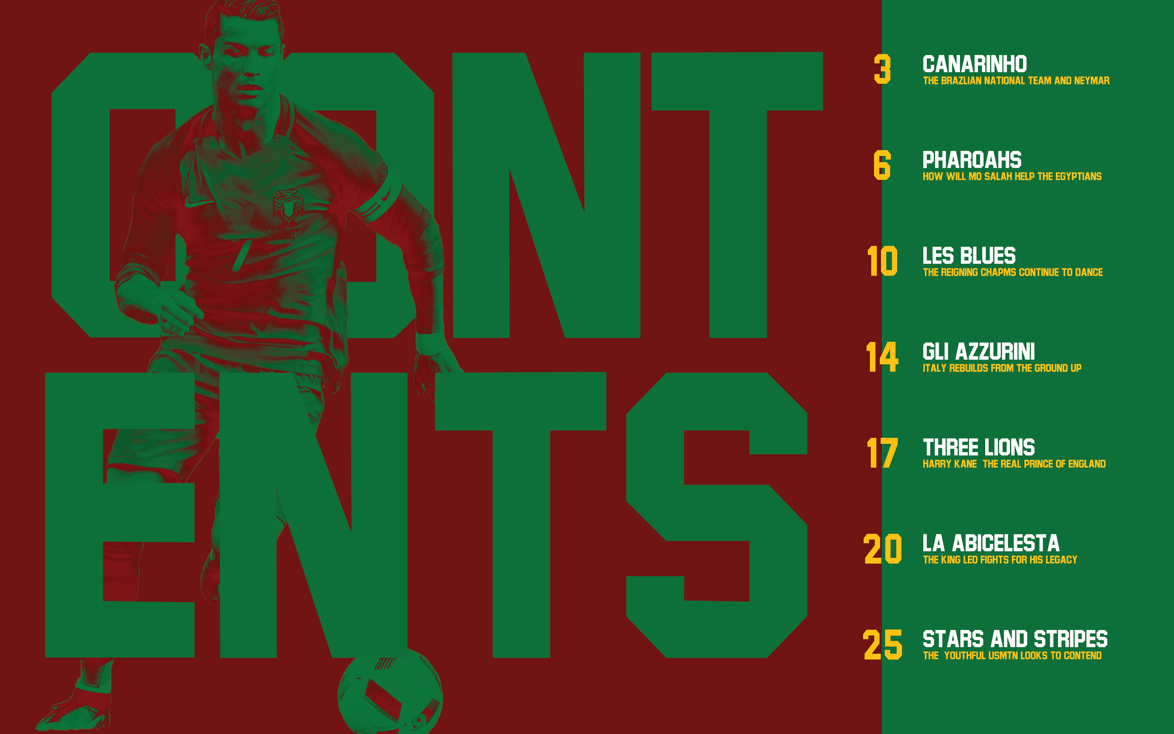 Starting XI Contents