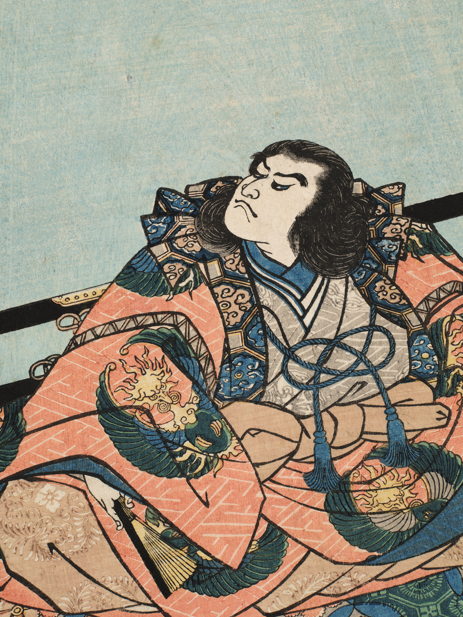 Ichiyusai Kuniyoshi (1797 - 1861) Triptych Descending geese at Takadono - 1846