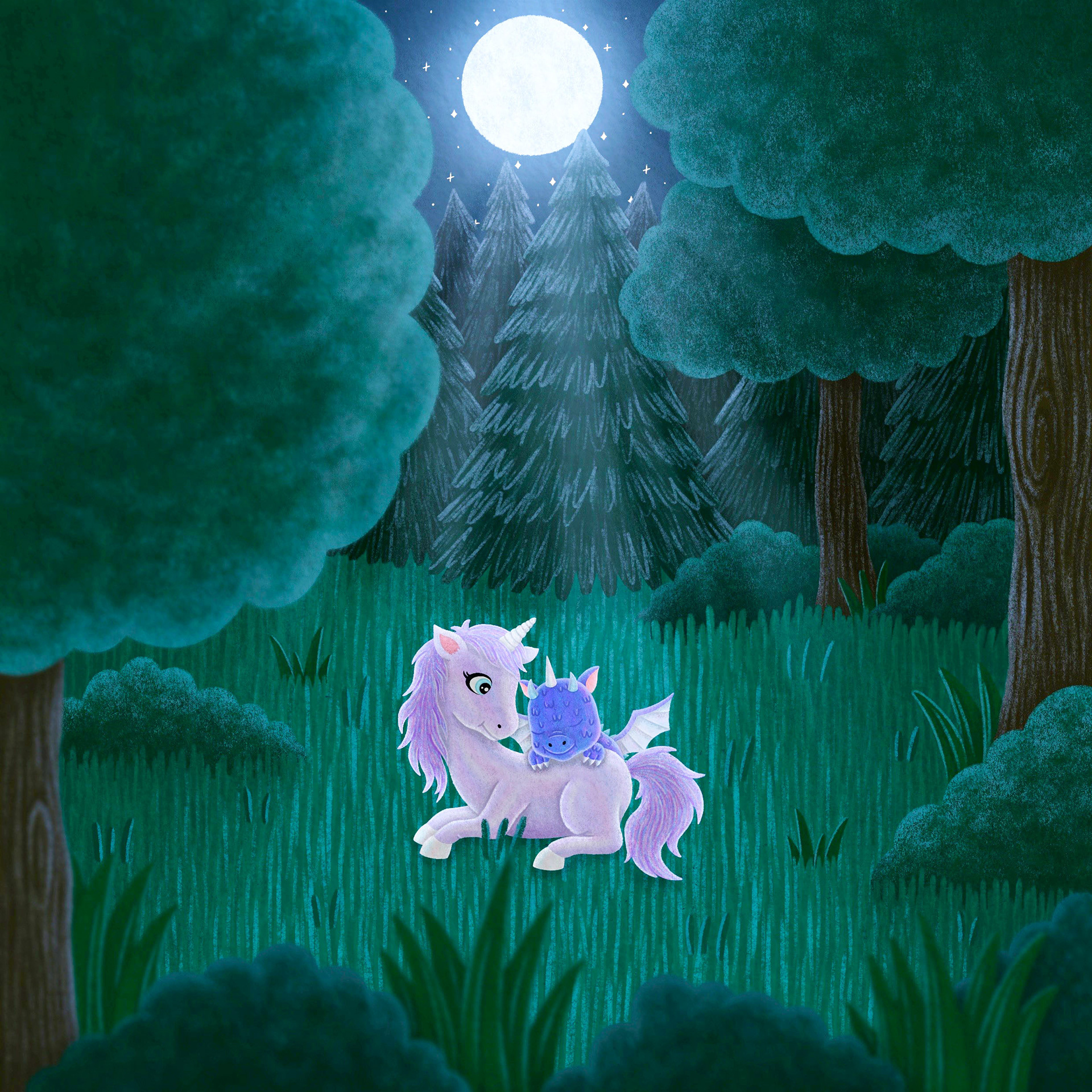 Moonlight Mythical Illustration
