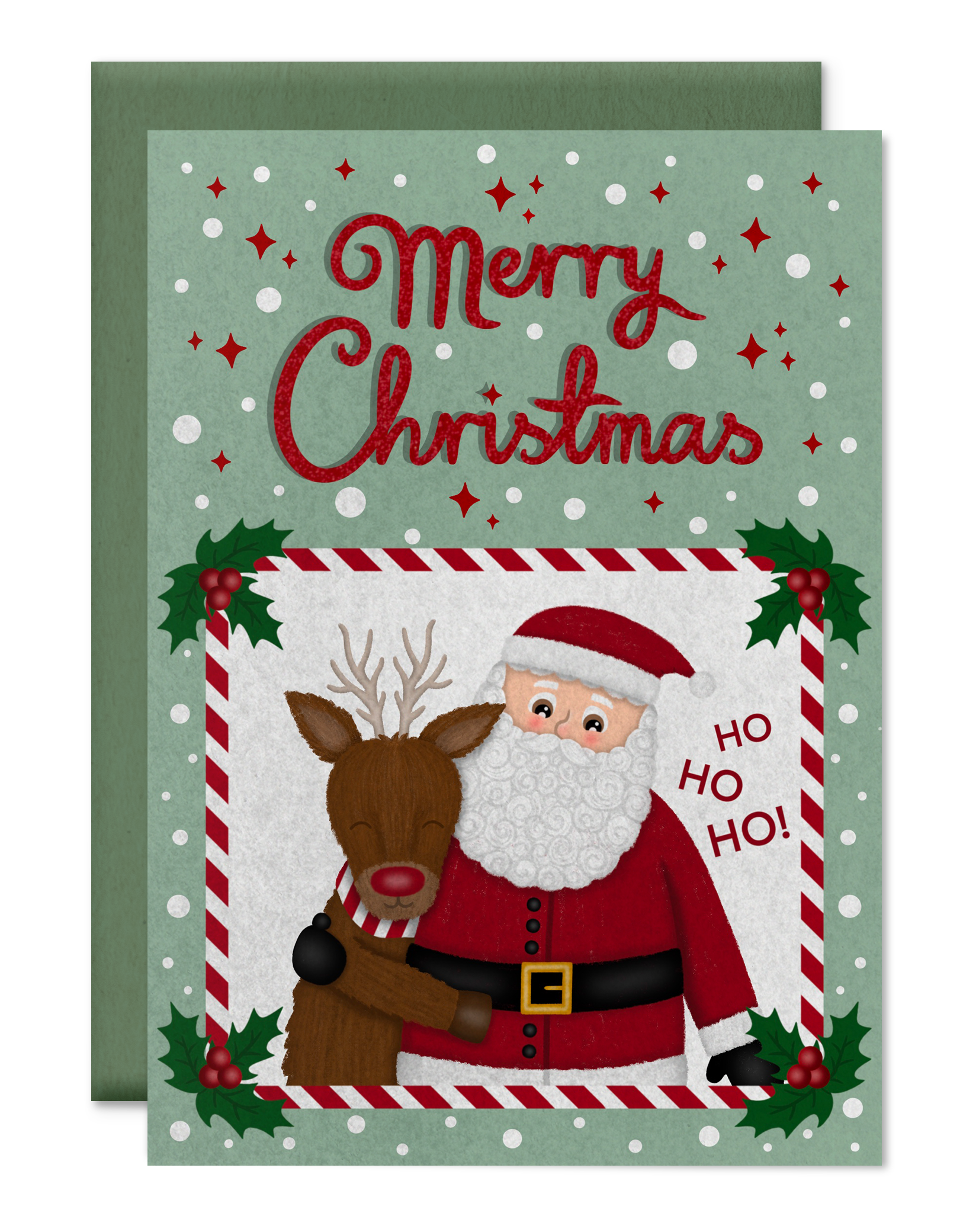 Rudolph and Santa Card Design