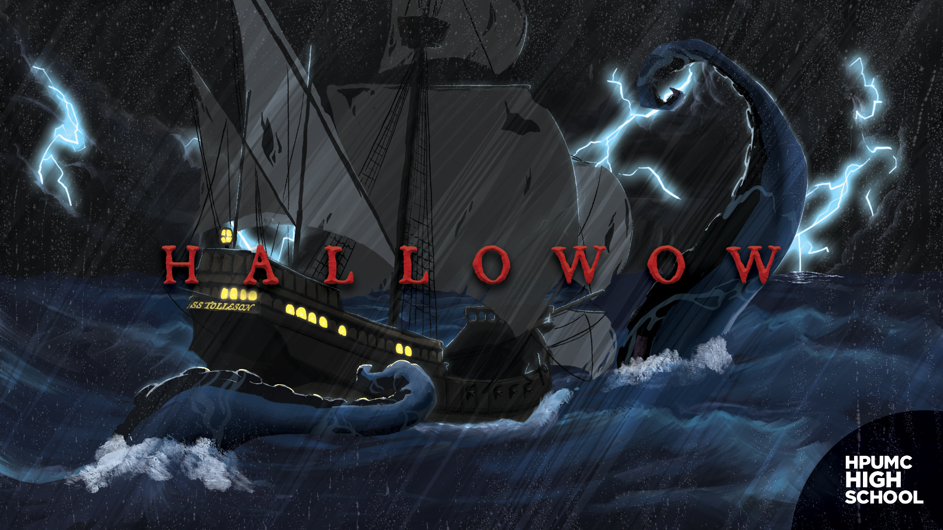 This piece was for the Youth team's Halloween party. The theme was focused around what lingers in the deep of the ocean. My role was to create the key look and supporting pieces.
