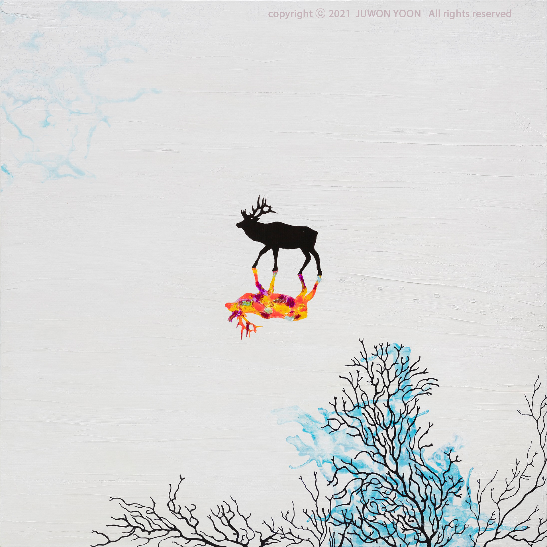 동행 COMPANION 73x73cm, acrylic on canvas. 2022