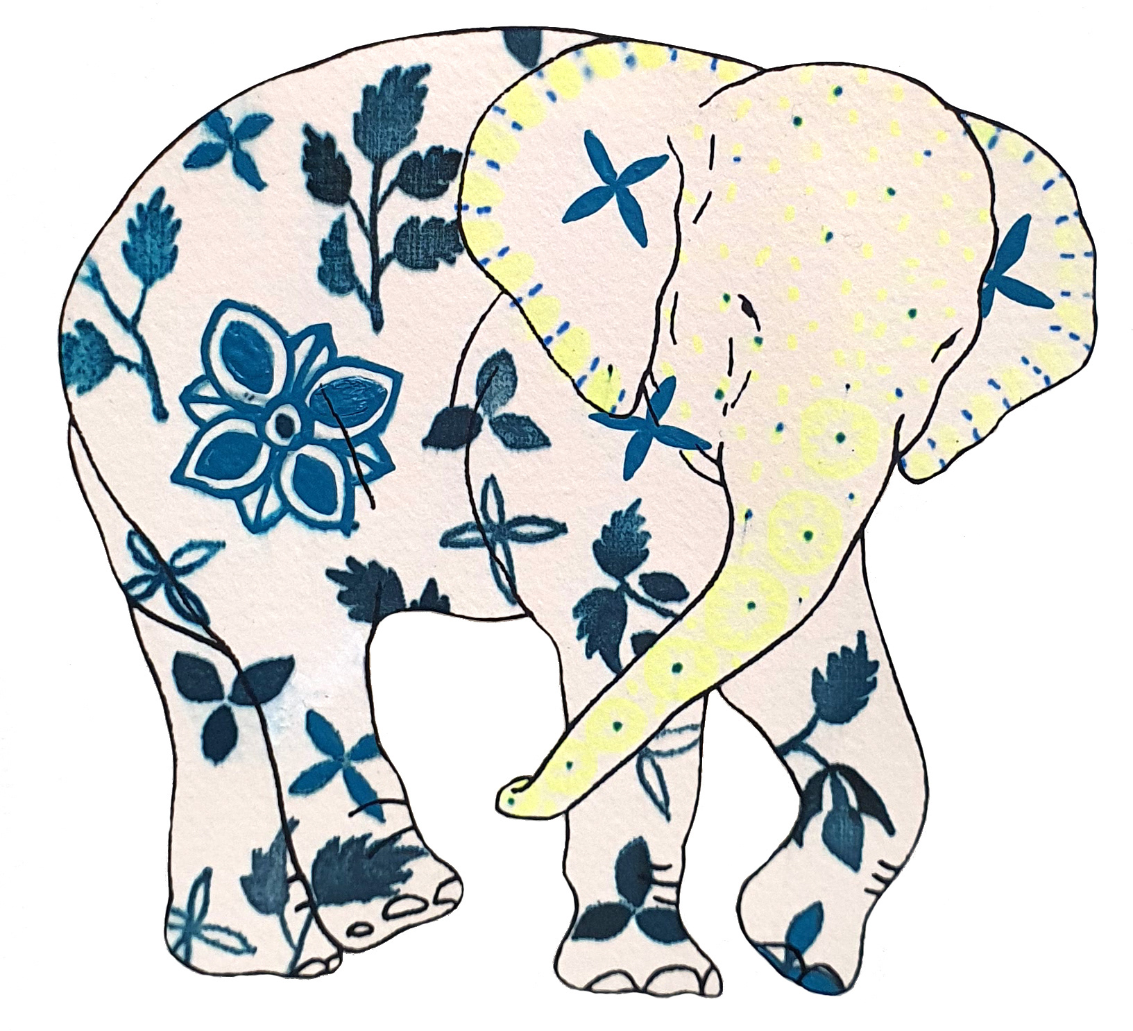 상아없는 데코펀트 DECOPHANT without IVORY 31 12x13cm silkscreen monotype print 2020