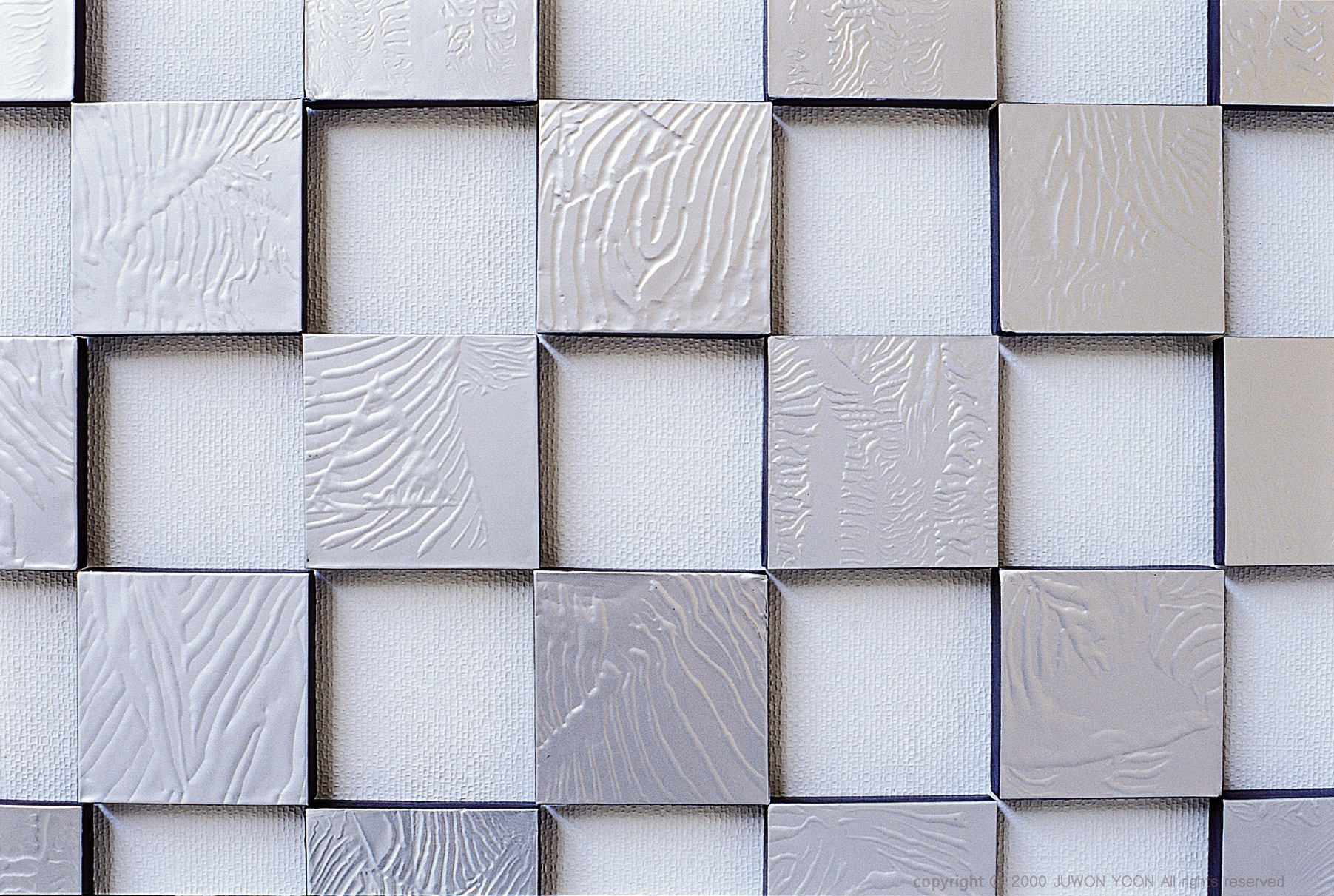 삼각형 찾기 HIDDEN TRIANGLE 10x10cm each, aluminum plate embossing and MDF, 2000