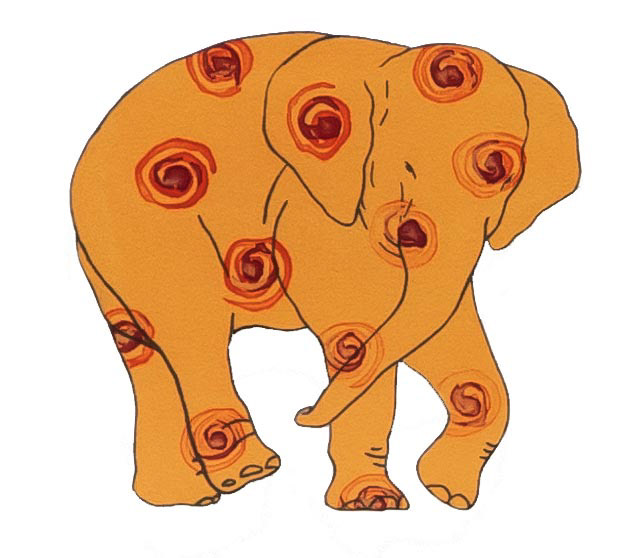 상아없는 데코펀트 DECOPHANT without IVORY 11 12x13cm silkscreen monotype print 2020