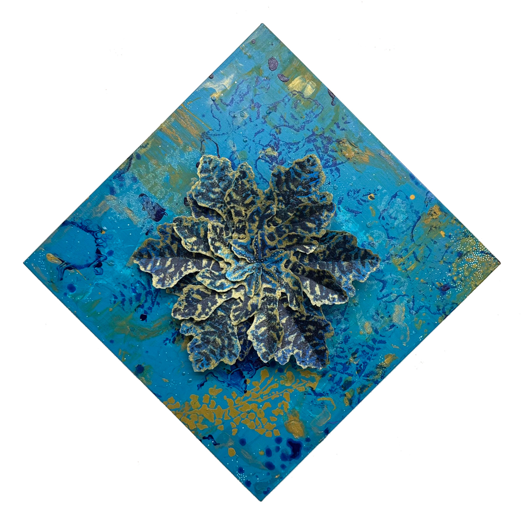 여섯잎의 순환 Rebirth-HexaFoliage NO.5 mixed media on canvas, 45x45cm, 2026