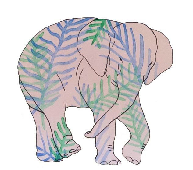 상아없는 데코펀트 DECOPHANT without IVORY 44 12x13cm silkscreen monotype print 2020