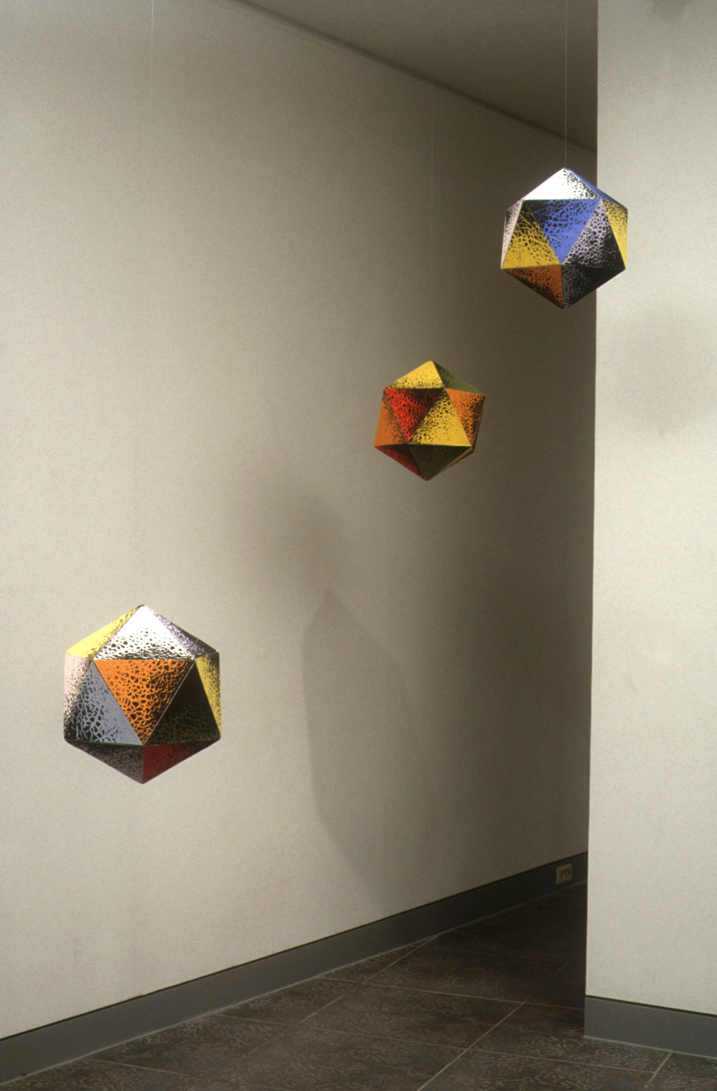 MELON3 30x30x30cm, silkscreen and foamboard, installation, 1999