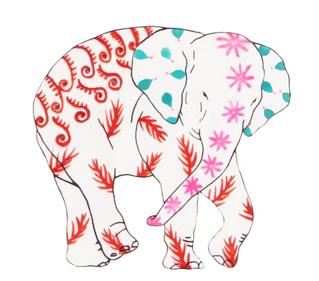 상아없는 데코펀트 DECOPHANT without IVORY 19 12x13cm silkscreen monotype print 2020