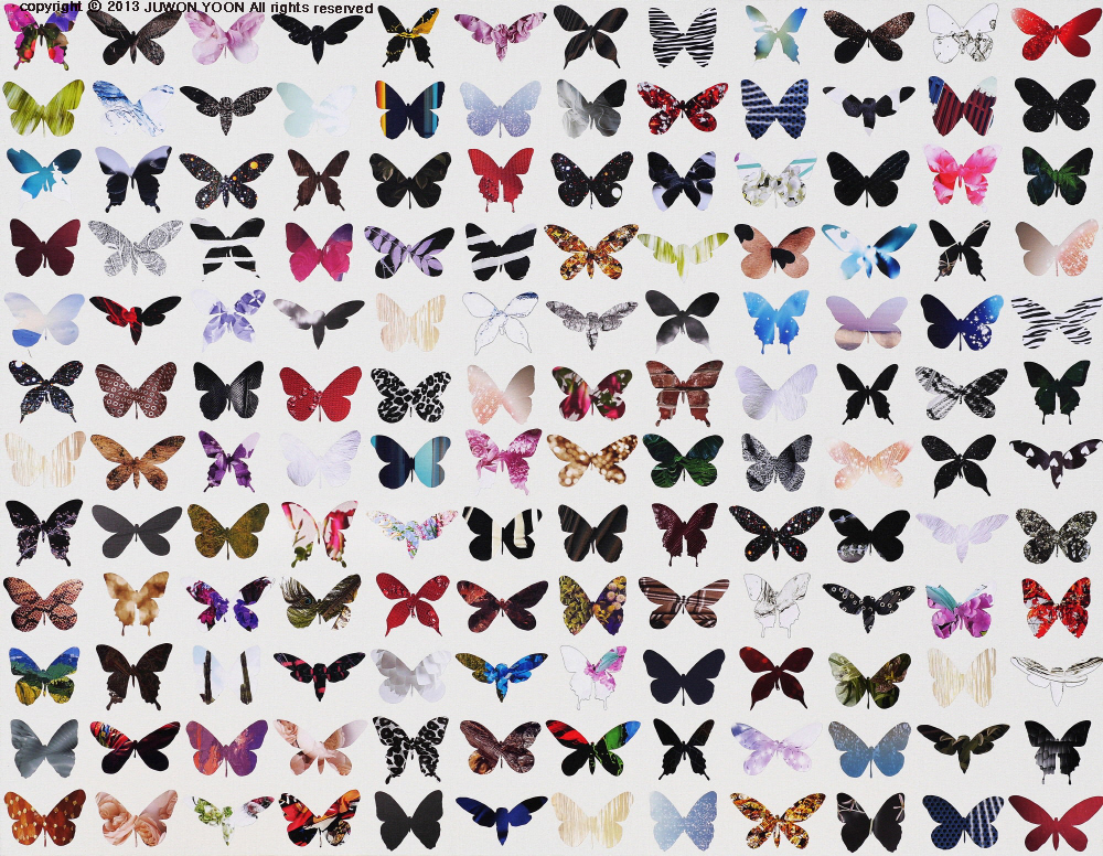  날개 WINGS  112x145.5cm collage on canvas 2013