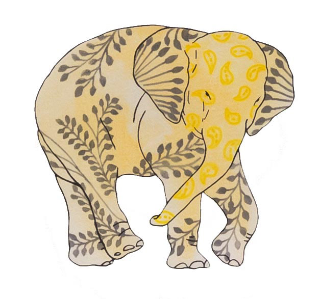 상아없는 데코펀트 DECOPHANT without IVORY 06 12x13cm silkscreen monotype print 2020