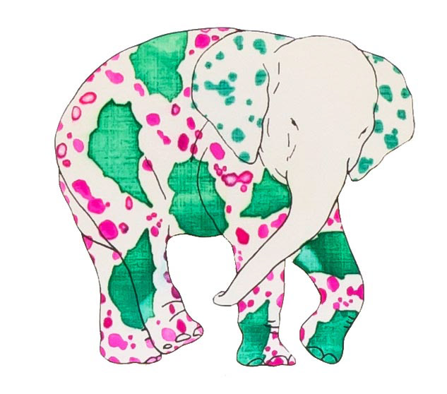 상아없는 데코펀트 DECOPHANT without IVORY 41 12x13cm silkscreen monotype print 2020