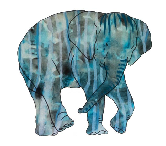 상아없는 데코펀트 DECOPHANT without IVORY 38 12x13cm silkscreen monotype print 2020