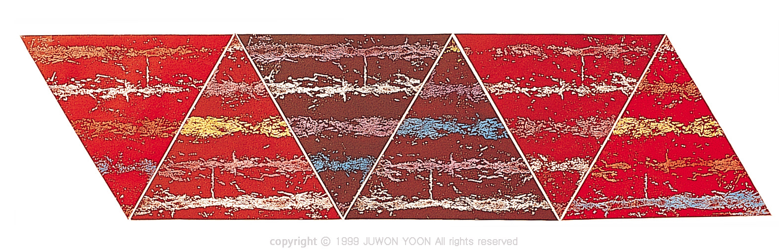 형태만들기 7 FORM 7 35x75cm, deep etching and hand coloring, 1999