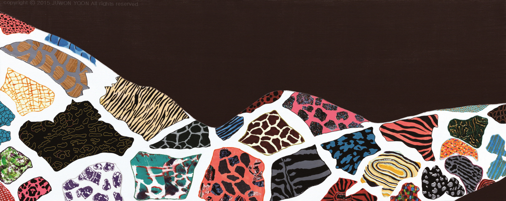  기린에게 어울리는 패턴은 PATTERN FOR A GIRAFFE 50x125cm acrylic  on canvas 2015