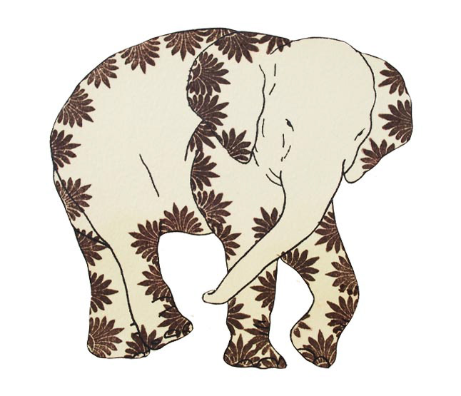 상아없는 데코펀트 DECOPHANT without IVORY 09 12x13cm silkscreen monotype print 2020