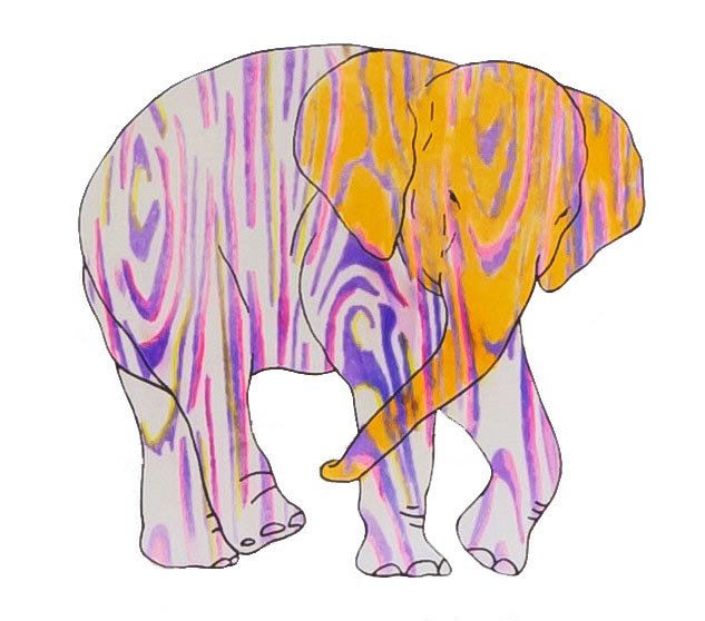 상아없는 데코펀트 DECOPHANT without IVORY 26 12x13cm silkscreen monotype print 2020
