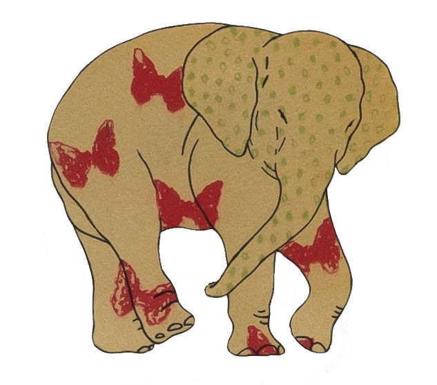 상아없는 데코펀트 DECOPHANT without IVORY 12 12x13cm silkscreen monotype print 2020