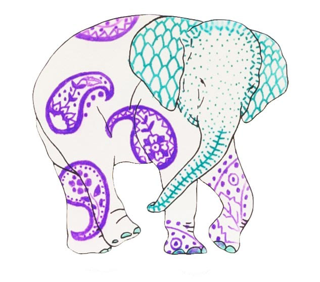 상아없는 데코펀트 DECOPHANT without IVORY 17 12x13cm silkscreen monotype print 2020