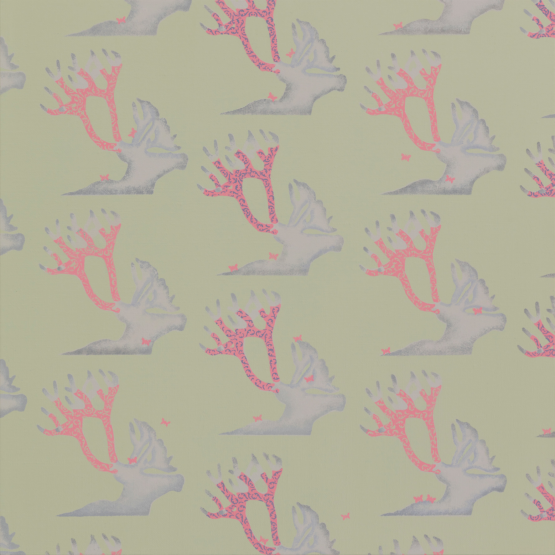 패턴 NO.1 PATTERN NO.1  45.5x45.5cm, acrylic and stencil  on canvas, 2022