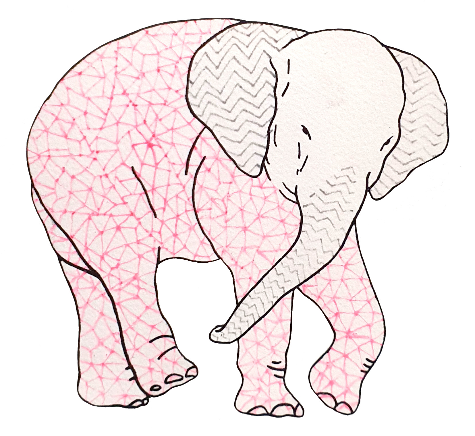 상아없는 데코펀트 DECOPHANT without IVORY 25 12x13cm silkscreen monotype print 2020