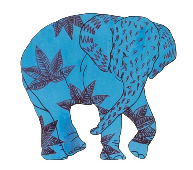 상아없는 데코펀트 DECOPHANT without IVORY 37 12x13cm silkscreen monotype print 2020