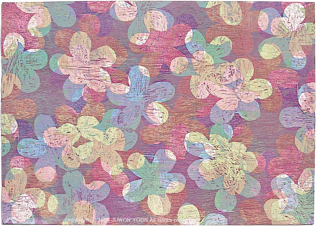 FLOWERS 50x70cm, woodcut, 1999