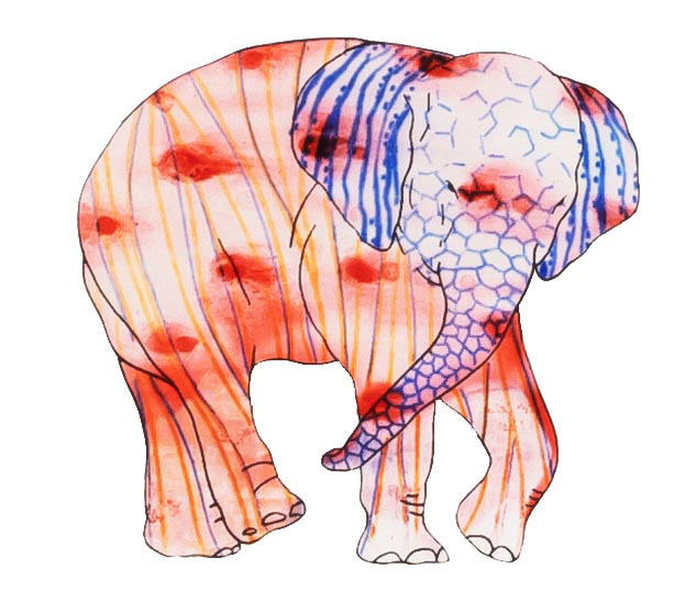 상아없는 데코펀트 DECOPHANT without IVORY 22 12x13cm silkscreen monotype print 2020
