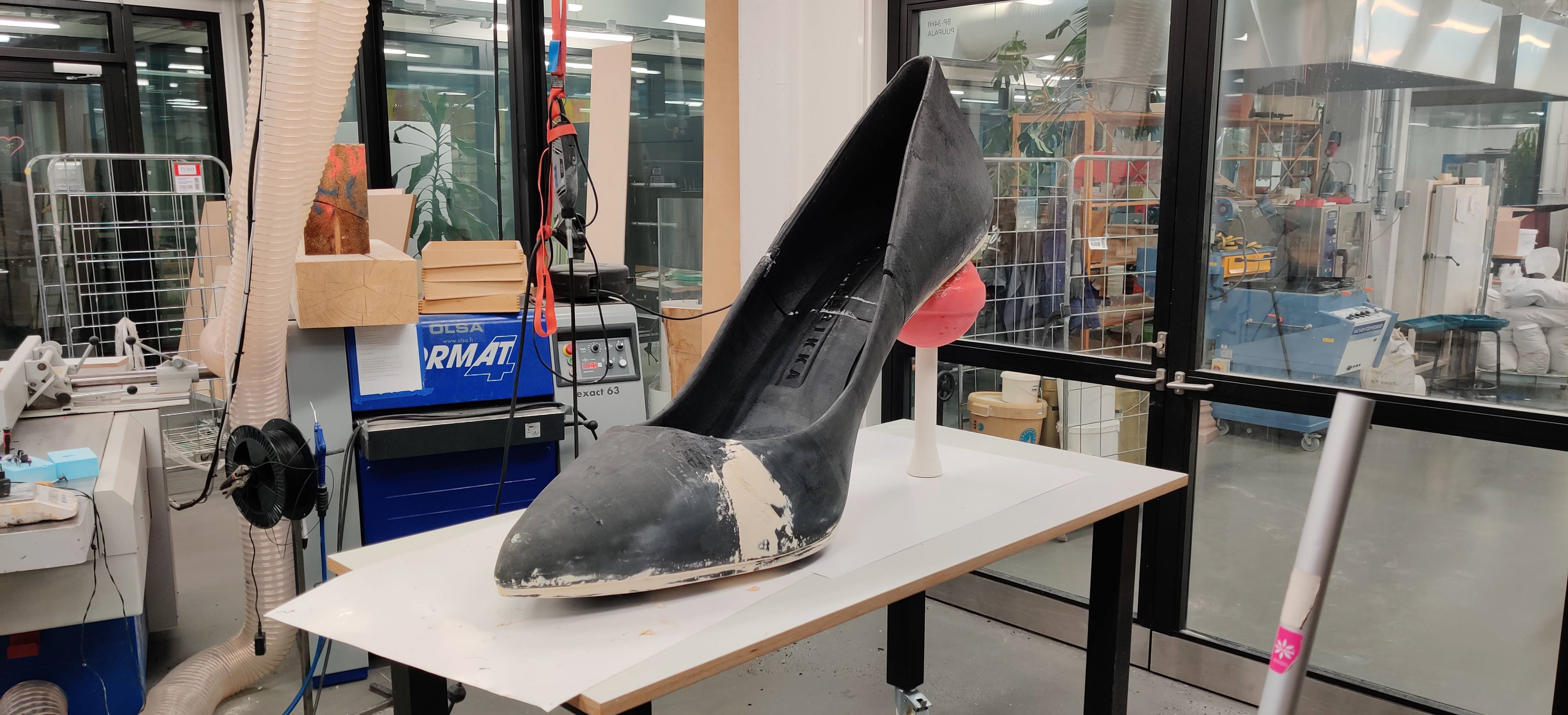 Shoe ready for surface finishing