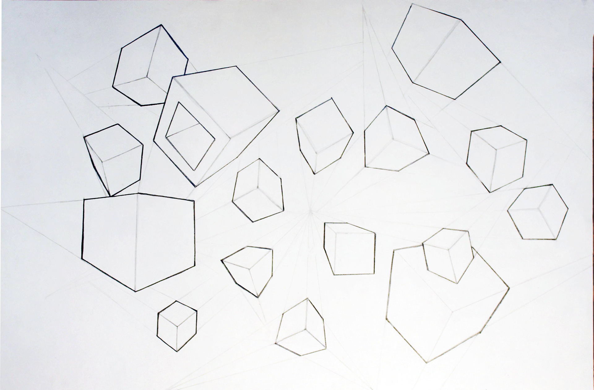 Straight-edge perspective cubes