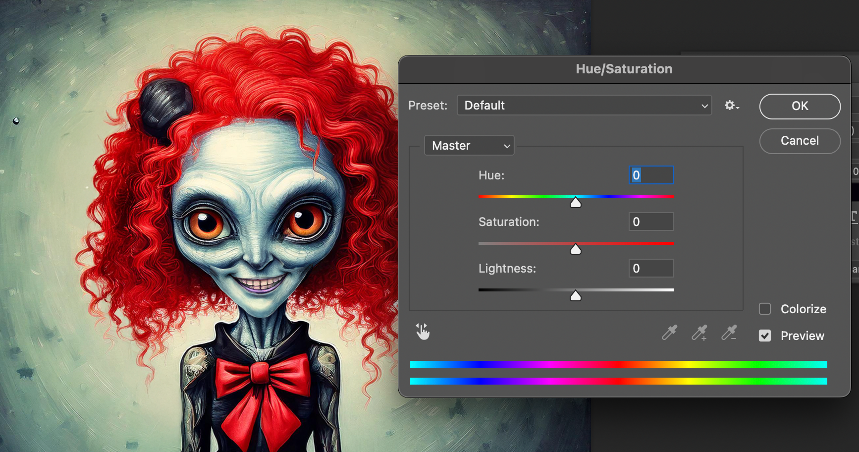 Using the transform tool I modified the size of the smile as well as the color on the lips.