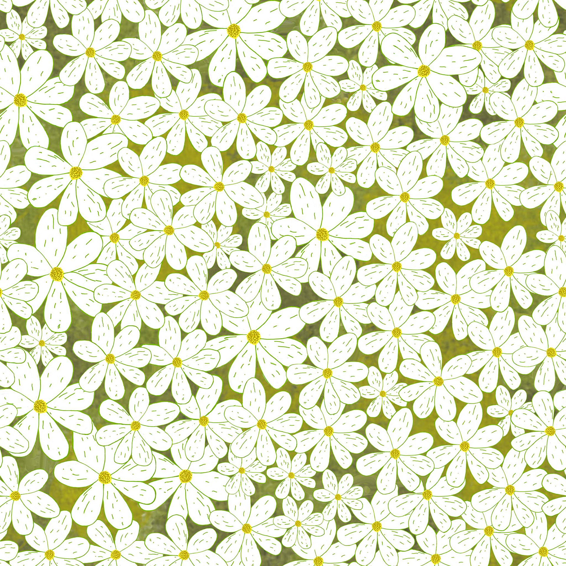 Daisy Patch Sage and Lime
