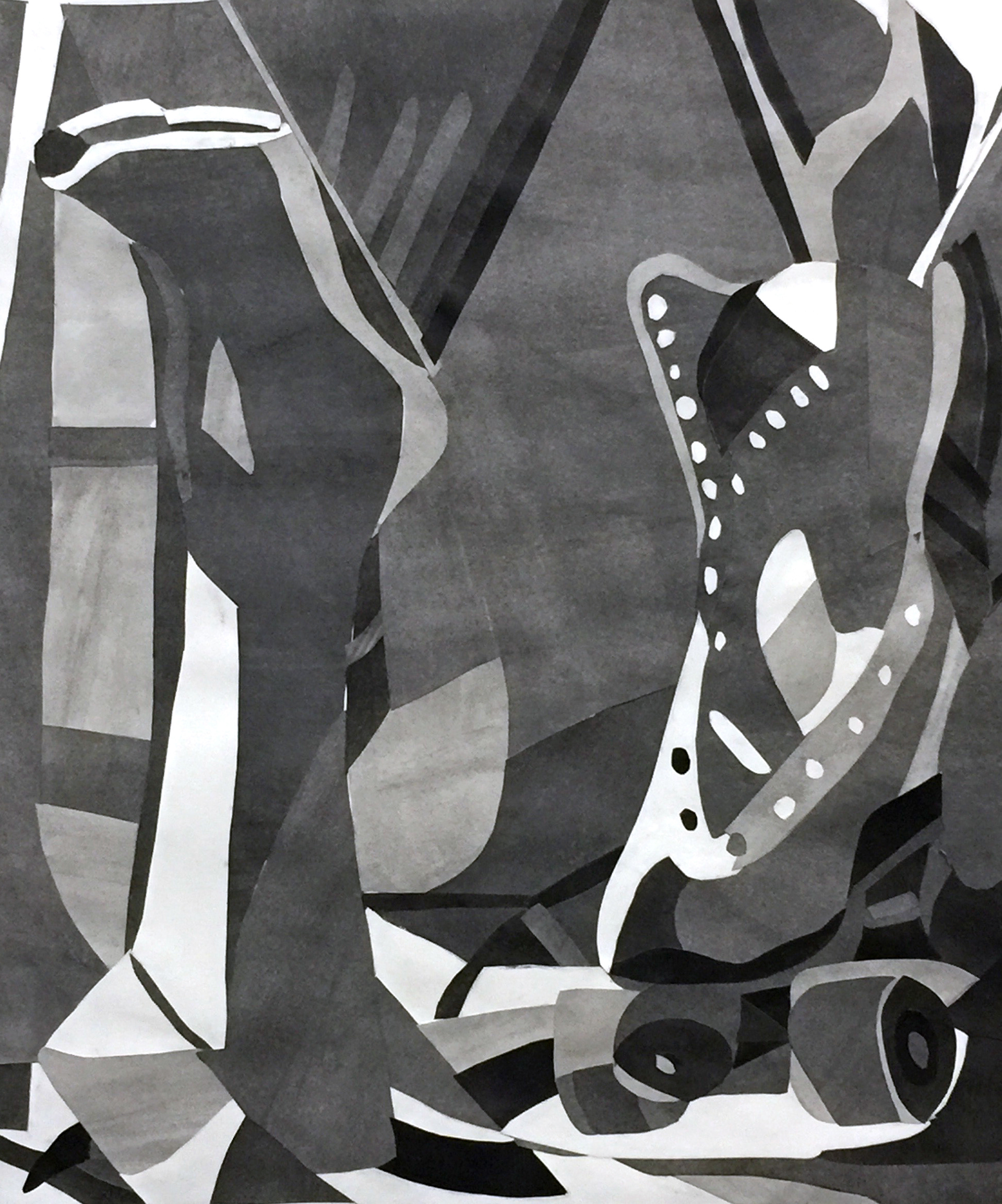 Still Life (Inked paper collage)