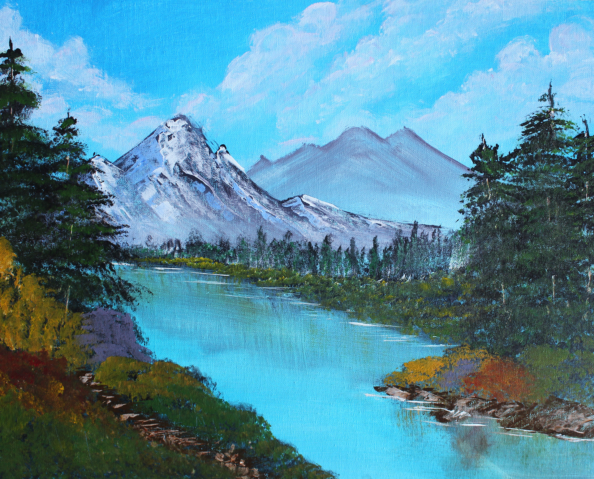 Distant Mountains (Acrylic on Canvas)