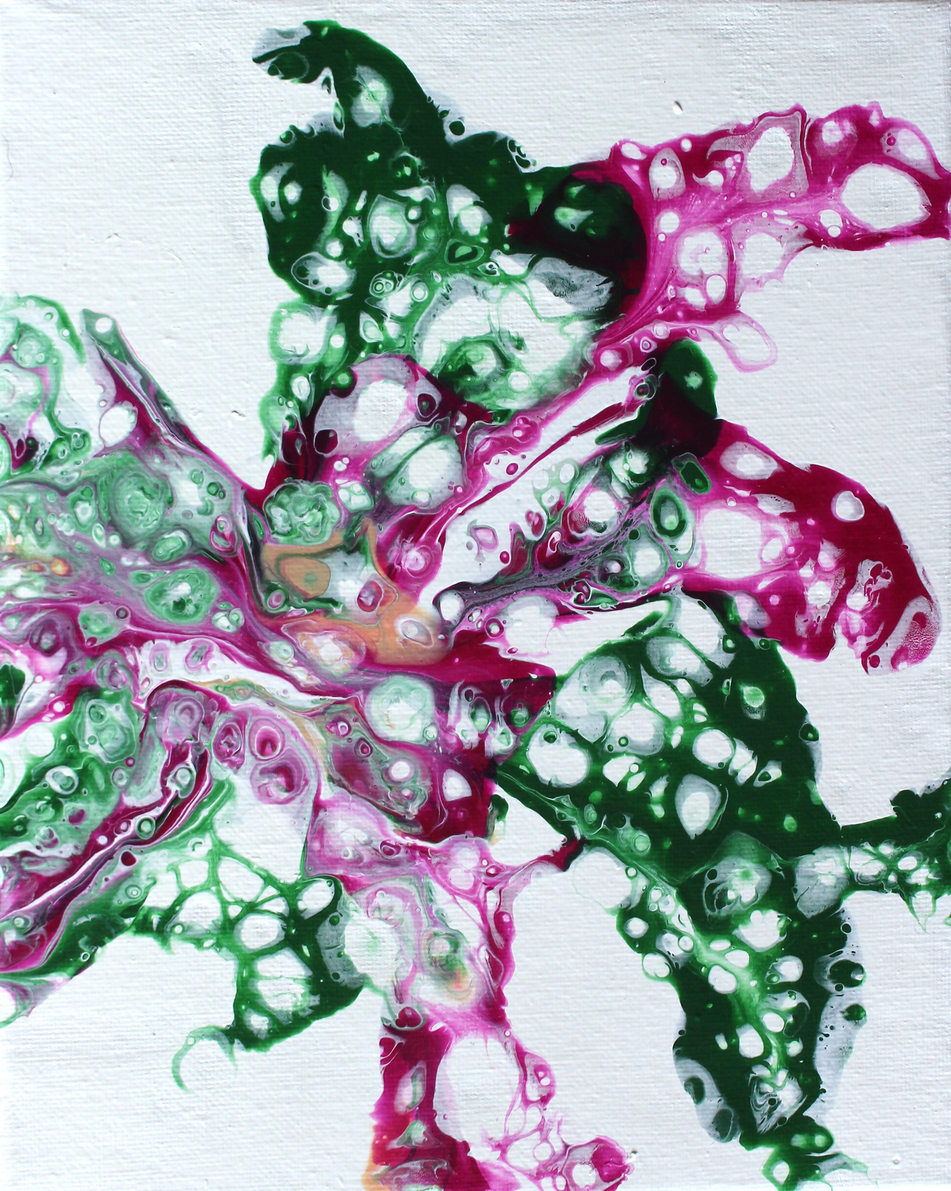 String Flowers (Acrylic pour on canvas)