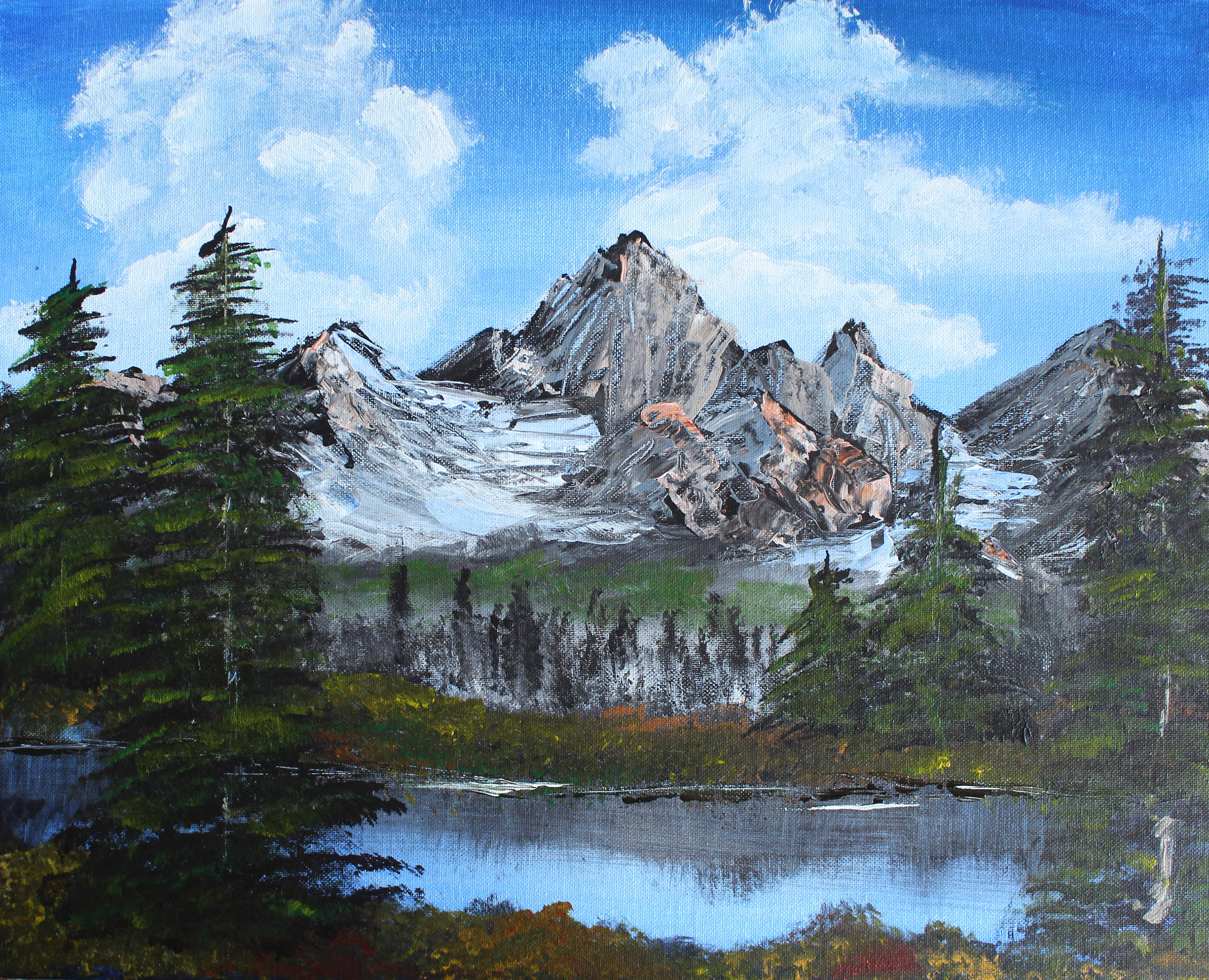 Mountain Lake (Acrylic on canvas)