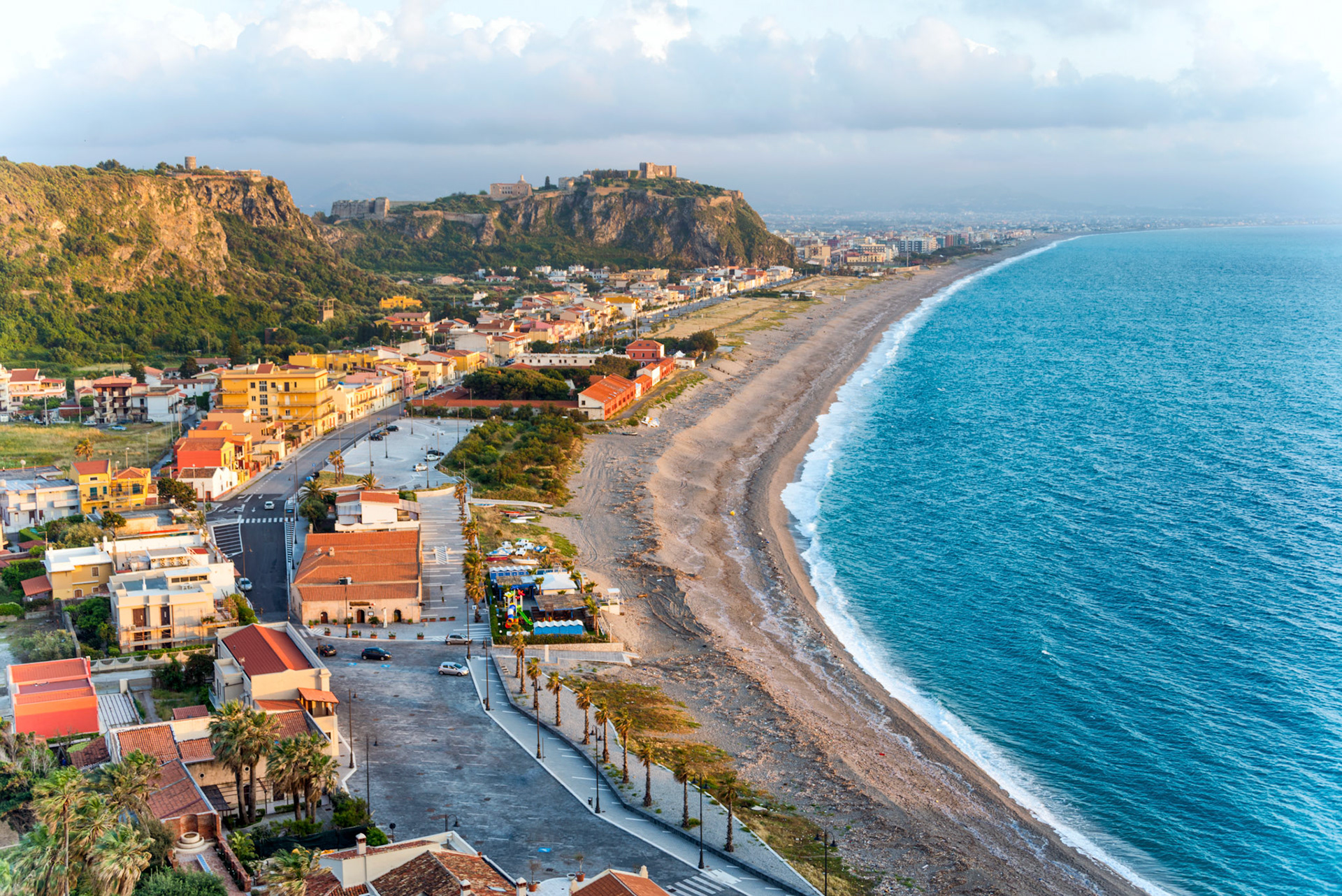 The West beach of Milazzo, Sicily, Italy