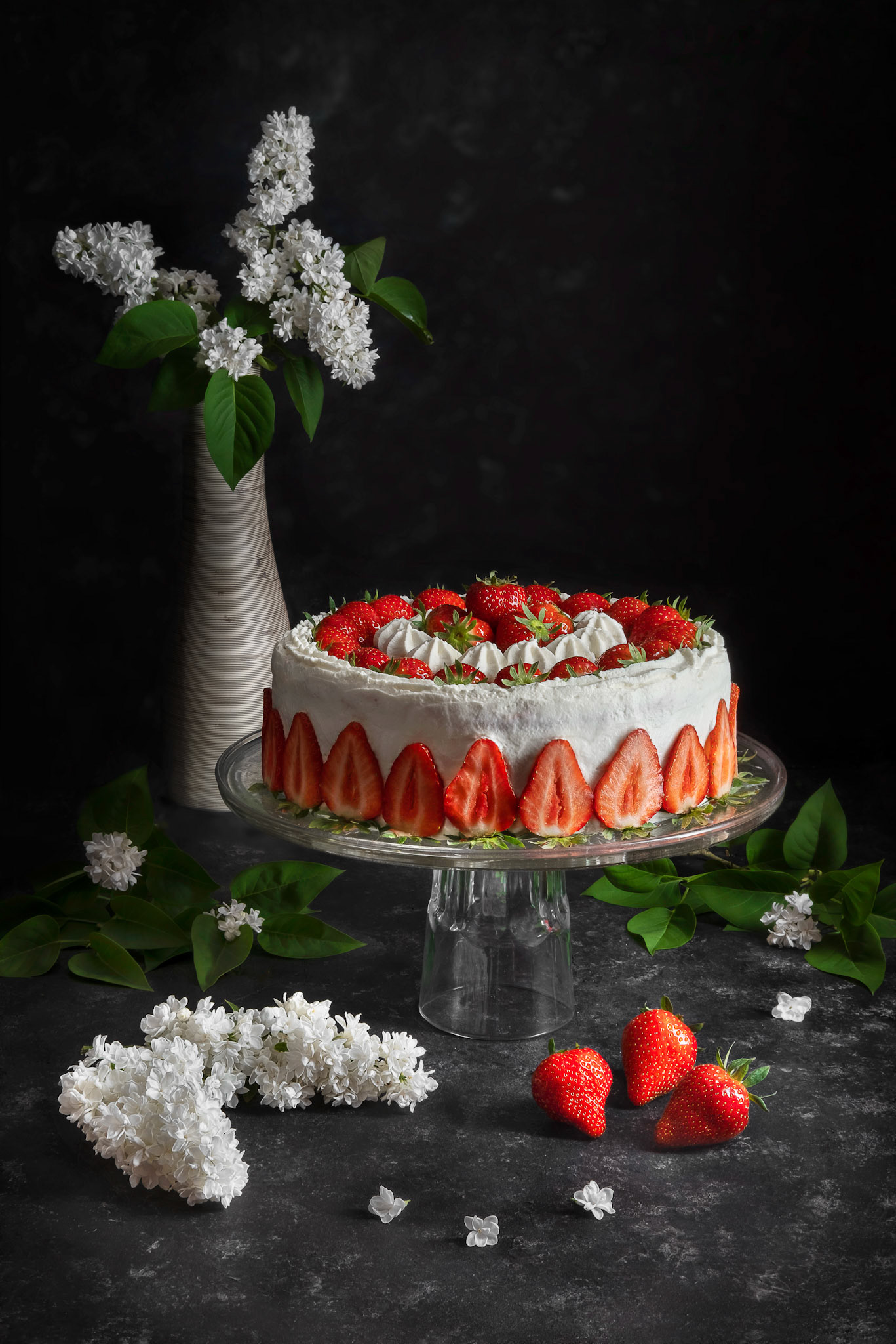 Strawberry cake for a festive event or just a treat for the spring